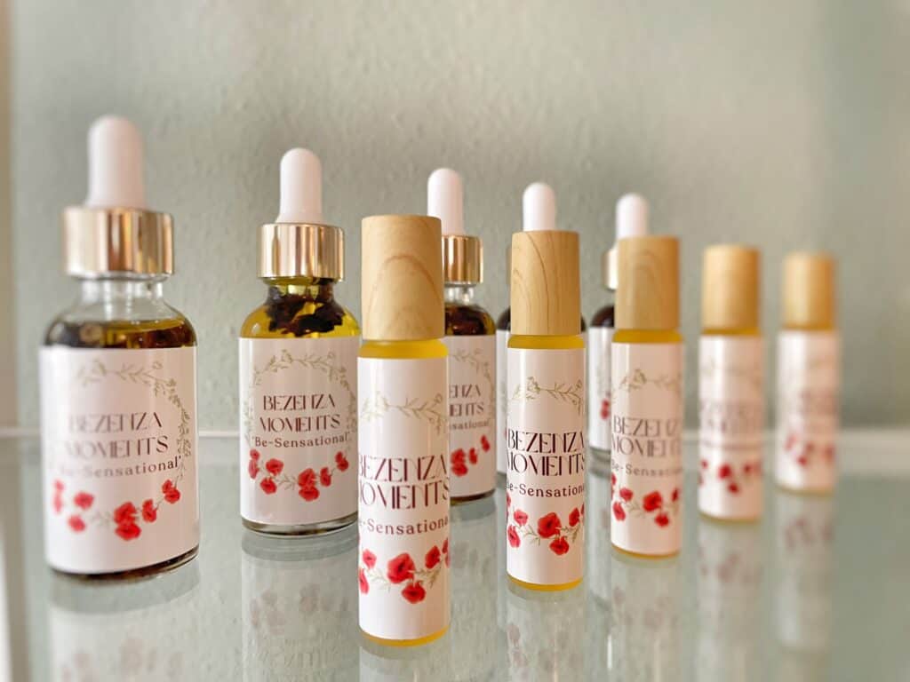 Bezenza essentiële oliën en aromatherapieproducten voor ontspanning en welzijn.